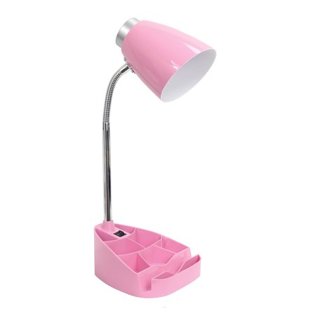 Limelights Gooseneck Organizer Desk Lamp W/iPad Tablet Stand Book Holder, Pink LD1002-PNK
